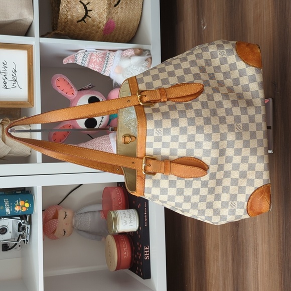 LV Damier Azur Hampstead snap side tote - Picture 2 of 16